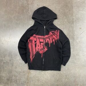 Tapout Zip Up Hoodie Black Red Graphic  Y2K Mens Size Small